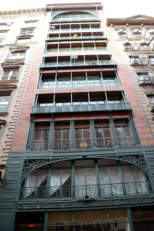 02-2 Red Brick, Steel, Reddish Terra Cotta and Glass Frames The Elegant Facade Of Little Singer Building 561 Broadway South Of Prince St In SoHo New York City